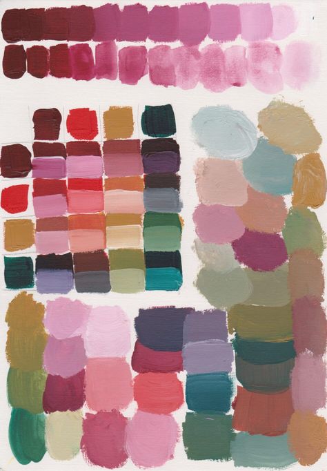 Colour Mixing: Eight Reds in Six Restricted Palettes - Jackson's Art Blog Colour Harmony, White Skin Tone, Red Pigment, Colour Mixing, Colorful Paintings Acrylic, Paint Swatches, Jackson's Art, Watercolor Palette, Color Harmony