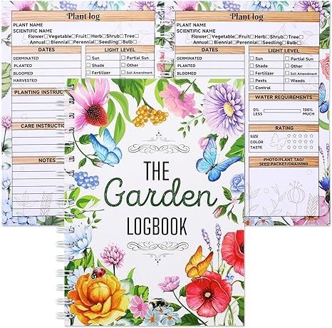 Amazon.com : Harloon Garden Planner and Log Book Floral Garden Journal Guided Tracker Notebook Gardening Diary Planner for Gardening Enthusiasts Farmers Record Plant Growing Profile, 100 Sheets, 6.3 x 8.7 Inch : Office Products Balcony Herb Gardens, Tracker Notebook, Plant Diary, Bloom Where Youre Planted, Plant Growing, Garden Planner, Gardening Books, Plant Tags, Diary Planner