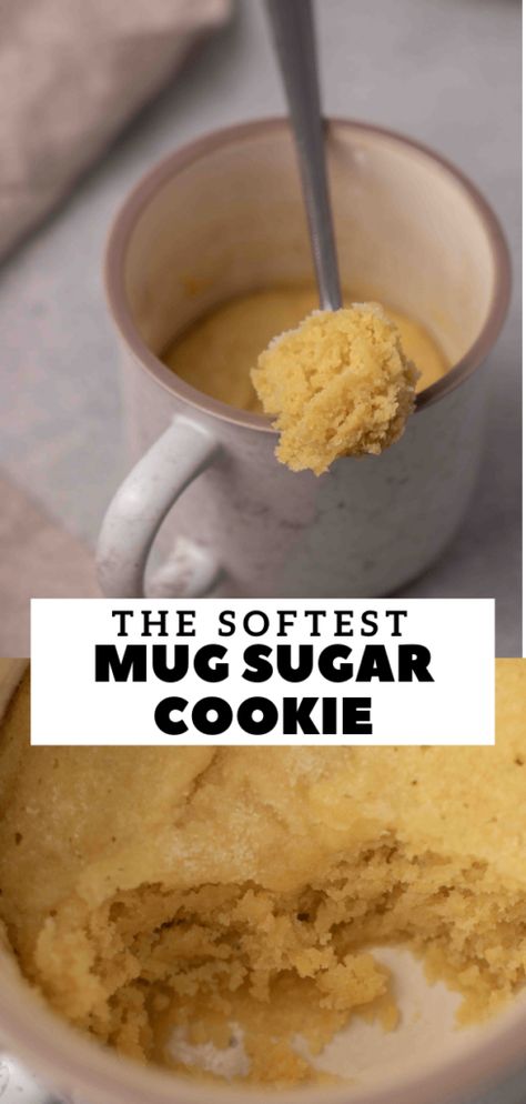 Sugar Cookie Mug Cake, Sugar Cookie In A Mug, Cookies Recipes Microwave, Mug Sugar Cookie, Cookie Mug Cake, Mug Cookie Recipes, Microwave Desserts, Mug Dessert Recipes, Recipes Microwave