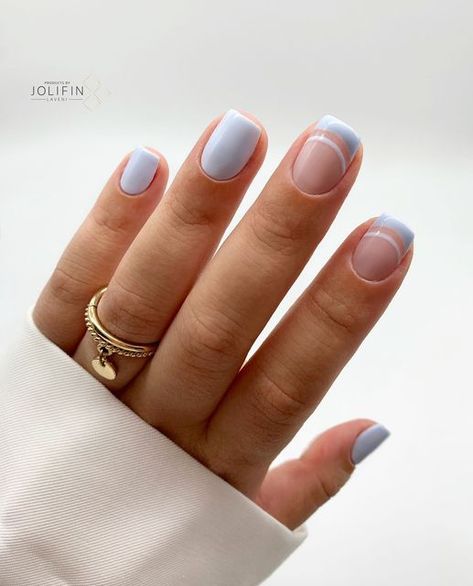 Shellac Nails Blue Design, Shalack Nails Ideas, Shellac Nails 2024, Shellac Blue Nails, Blue Shellac Nails Designs, Shalak Nail Ideas, Blue Nails Shellac, Shellac Nails Blue, Shellac Nails Designs