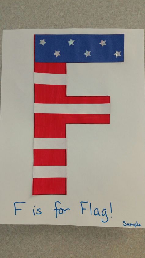 F is for Flag preschool craft F Is For Flag Preschool, F Is For Flag Craft, Flag Craft Kindergarten, Flag Crafts Preschool, Letter F Craft, Preschool Letter Crafts, Toddlers Activities, Preschool Letter, November Activities