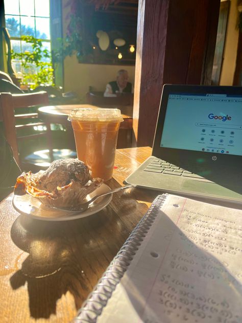 Coffee Shop Revision, Coffee On Desk Aesthetic, Studying In A Coffee Shop Aesthetic, Coffee Shop Study Aesthetic, Coffee Shop Studying Aesthetic, Study Cafe Aesthetic, Coffee Shop Studying, Coffee Shop Study, December Moodboard