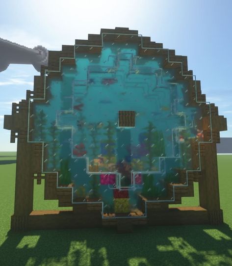 Fish Tanks Minecraft, Minecraft Fish Tank Ideas, Aquarium Minecraft Ideas, Fish Tank Minecraft, Minecraft Fish Tank, Minecraft Aquarium Ideas, Minecraft Aquarium, Minecraft Garden, Minecraft Decoration