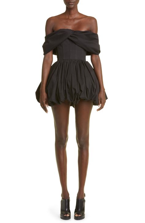 Bubble Hems: The Divisive '80s Trend Making a Bold Return | Who What Wear UK Lbd Aesthetic, Summer Bubble Dress With Voluminous Fit, Chic Voluminous Mini Dress With Balloon Sleeves, Chic Fitted Black Bubble Dress, Luxury Fitted Mini Bubble Dress, Chic Mini Bubble Dress, Red Velvet Jacket, 80s Trends, Balloon Skirt