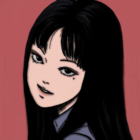 Tomie Junji Ito Manga Tomie Junji Ito Pfp Colored, Tomei Anime, Tomie Junji Ito Eyes, Tomie Colored, Tomie Junji Ito Icon, Tomie Eyes, Junji Ito Art Style, Tomie Junji Ito Pfp, Tomie Pfp