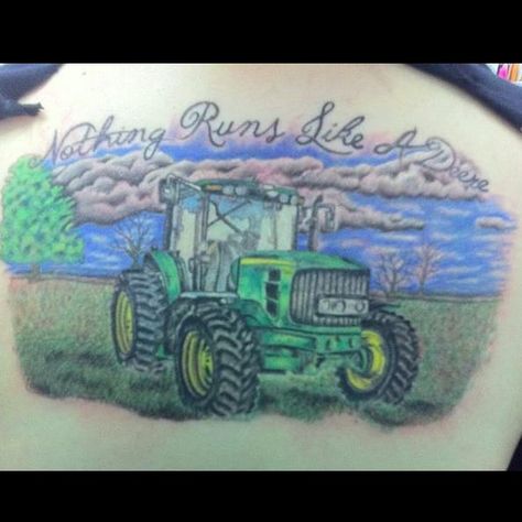 Tractor Tattoo Ideas, Tractor Tattoo, Trucker Tattoo, Farm Tattoo, Elements Tattoo, Explore Tattoo, Tattoo People, John Deere Tractor, Tattoo Ideas For Men