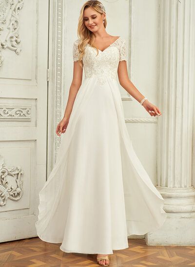 Wedding Dresses Closed Back, Modest Classic Wedding Dress, Casual Wedding Gown, Floor Length Wedding Dress No Train, Wedding Dress Big Bust Body Types, Wedding Dresses Over 50 Bride, Second Wedding Dress Over 40, Older Bride Dresses Over 50, Modern Classic Wedding Dress