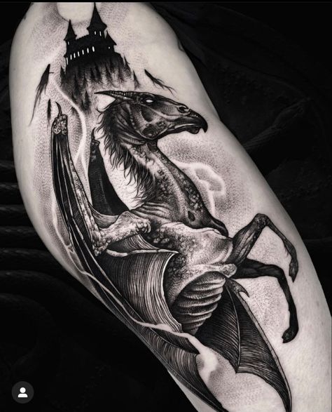 Thestral Tattoo, Slytherin Tattoo, Harry Potter Tattoo Sleeve, Hogwarts Tattoo, Tattoo Zone, Dimitra Milan, Hp Tattoo, Bookish Tattoos, Choose Her