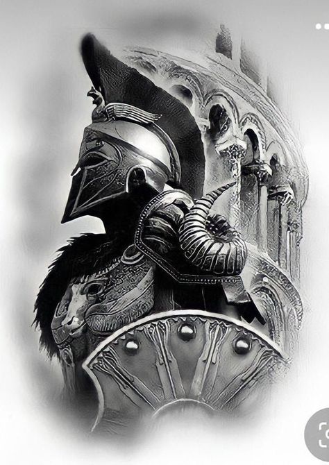 250+ Spartan Tattoos Designs and Ideas (2023) - TattoosBoyGirl Spartan Tattoos, Tattoos For Guys Forearm, Spartan Helmet Tattoo, Ancient Greek Design, Tattoo Espalda, Greek God Tattoo, Shield Tattoo, Roman Tattoo, Gladiator Tattoo