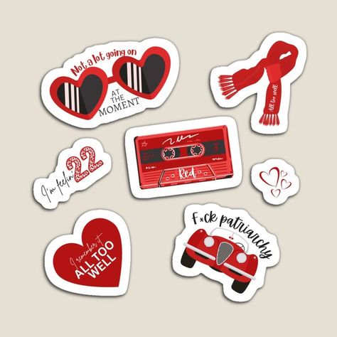 Taylor Swift Red Doodles, Taylor Swift Album Stickers, Taylor Swift This Love, Red By Taylor Swift, Bolo Taylor Swift, 22 Bday, Taylor Swift Red Album, Taylor Swift Cake, Red Taylor Swift