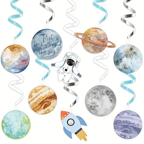 Faster shipping. Better service Birthday Decoration Items, Planet Party, Space Party Decorations, Sun Space, Paper Lantern Decor, Baby Shower Garland, Sistem Solar, First Trip Around The Sun, Space Theme Party