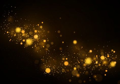 Sparkling magical gold yellow dust parti... | Premium Vector #Freepik #vector Golden Particles, Gold And Black Background, Film Texture, Glowing Background, Sparkles Background, Beautiful Profile Pictures, Desktop Background Pictures, Blur Photo Background, Bokeh Effect