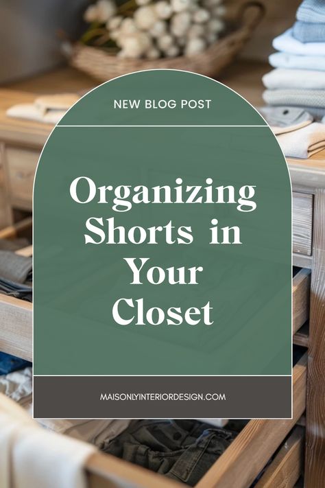 Discover efficient strategies for organizing your shorts in the closet to save space and simplify your wardrobe. Pin showcases 1 image with storage tips and folding techniques. Organizing Shorts In Closet, How To Store Sweaters In Closet, Organizing Shorts, Dorm Room Wall Art, Pool Porch, Deck Dining, Folding Techniques, Balcony Bar, Hanging Closet Organizer