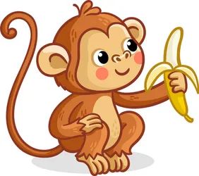 Monkey Eating Banana Drawing, Banana Vector, Pictures Of Leaves, Coconut Vector, Happy Birthday Song Video, Monkey Hanging, Birthday Songs Video, Monkey Banana, Monkey And Banana