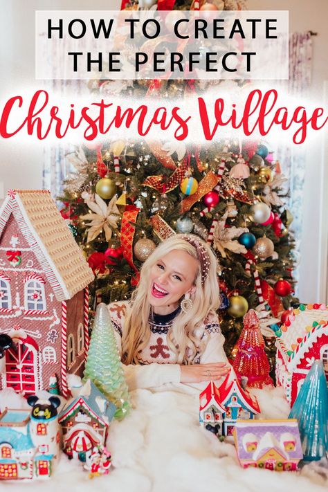 How to Create The Perfect Christmas Vilage Display - 7 Simple Steps Disney Christmas Village, Christmas Tree Village Display, Christmas Tree Village, Disney Christmas Tree, Christmas Village Accessories, Cutest Outfits, Diy Christmas Village, Christmas Props, Christmas Village Houses