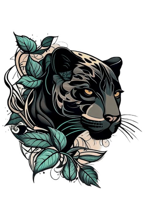 Our Panther Tattoo design features a bold and dynamic image of the panther, with its piercing gaze and powerful presence. A symbol of courage and strength, the panther is a popular choice for those who seek to express their own wild. Get it now as a tattoo or on Redbubble products. #TraditionalTattoo #PantherTattoo #Panther #PantherDesign #OldSchoolTattoo #AmericanTraditional / Traditional Tattoo, Panther Tattoo, Panther, Panther Design, Old School Tattoo, American Traditional South American Tattoo, Japanese Panther Tattoo, Neo Traditional Panther, Panther Flash, Traditional Tattoo Panther, Panther Tattoo Design, Tattoo American Traditional, Traditional Tattoo Black And White, Rain Tattoo