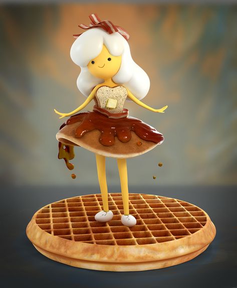 Breakfast Princess in 3D. Adventure Time! Breakfast Princess, Adventure Time Parties, Adventure Time Cosplay, Adventure Time Princesses, Time Cartoon, Jake The Dogs, Adventure Time Anime, A Cartoon, Zbrush