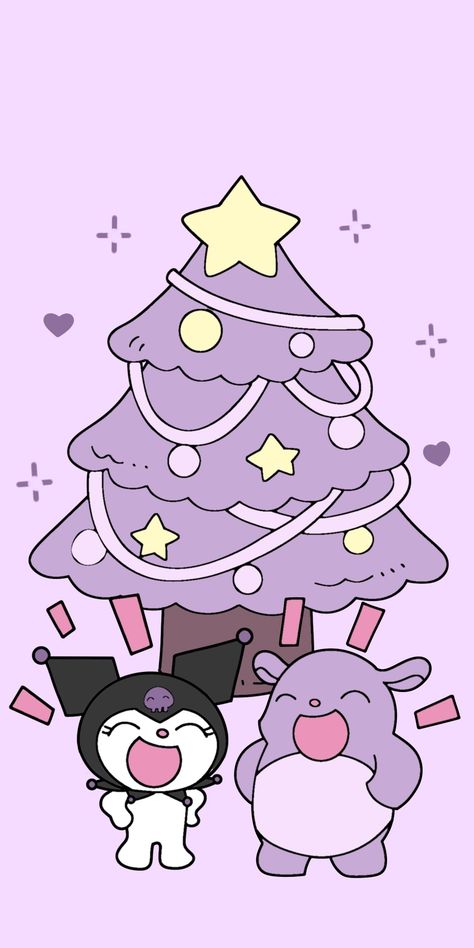 Kuromi Christmas Wallpaper, Kuromi Wallpaper, Cat App, Fb Banner, My Melody Wallpaper, Iphone App Design, Holiday Wallpaper, Phone Wallpaper Patterns, Simple Wallpapers