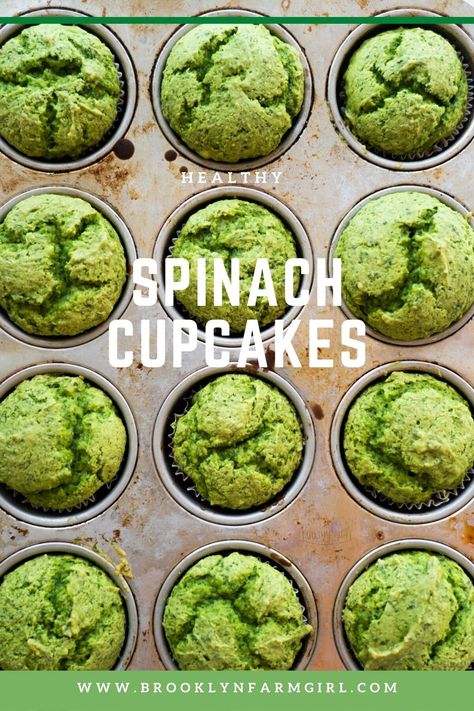 Spinach Cupcakes, Kid Dinner, Healthy Cupcake Recipes, Spinach Cake, Spinach Muffins, Healthy Cupcakes, Green Cupcakes, Christmas Tree Cupcakes, Applesauce Cake