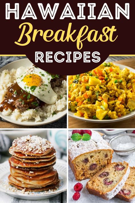 Luau Breakfast Ideas, Hawaiian Brunch Food, Hawaiian Breakfast Recipes, Hawaiian Brunch Ideas, Tropical Breakfast Ideas, Hawaiian Breakfast Ideas, Hawaii Food Recipes, Hawaiian Recipes Authentic, Breakfast Las Vegas