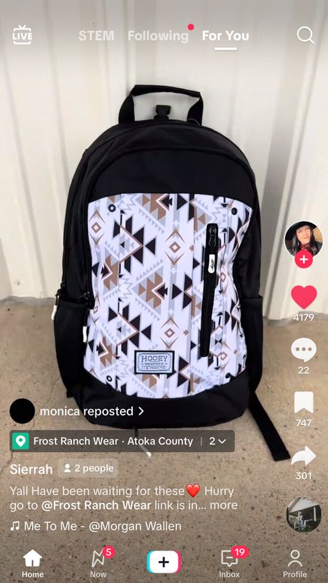 Country Backpacks For School, Pink Wrangler Backpack, Cow Print Backpack For School, Mystery Ranch Backpacks, Hooey Backpack, Western Bookbags, Rodeo Time, Pretty School Supplies, Ranch Wear