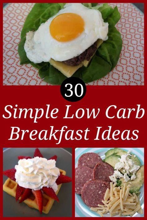 30 Simple Low Carb Breakfast Ideas – easy gluten free and keto diet friendly recipes for breakfasts full of healthy fats, high in protein and low in grams of carbs. Low Carb Breakfast Ideas, Carb Breakfast Ideas, Carb Dishes, Keto Breakfasts, Full Breakfast, Diet Breakfast Recipes, Low Carb Breakfast Recipes, High Protein Breakfast, Carb Meals