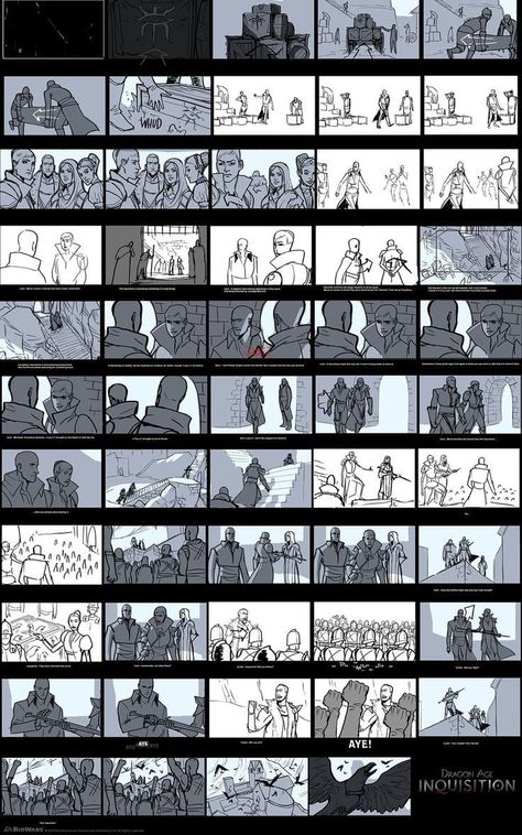 DA:I - Storyboard for the Coronation, Matt Rhodes | Storyboard illustration, Storyboard examples, Animation storyboard Story Board Drawing, Cinematic Drawing, Animatic Storyboard, Matt Rhodes, Scene Reference, Storyboard Film, Story Boarding, Storyboard Examples, Storyboard Drawing