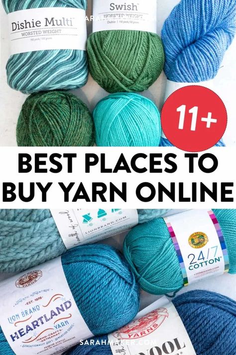 Best Places to Buy Yarn Online + Our Top Picks - Sarah Maker Where To Buy Yarn Online, Soft Yarn Projects, Where To Buy Yarn, Sarah Maker, Cotton Yarn Projects, Hobbii Yarn, Cheap Yarn, Advanced Knitting, Best Places To Shop