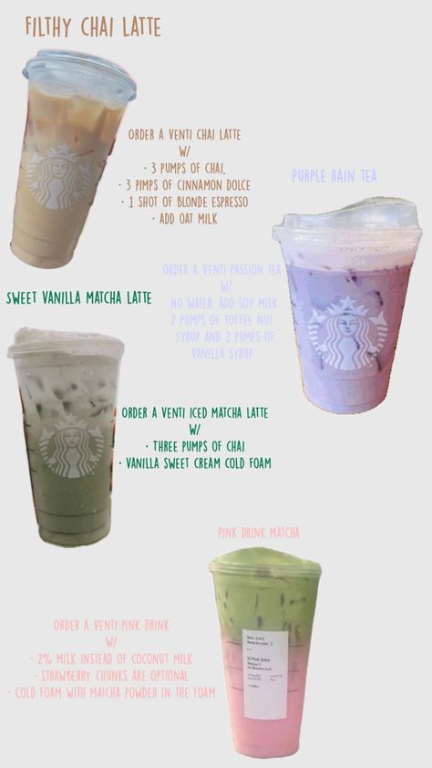 Starbucks Copycat Recipes Drinks, Starbucks Drink Menu, Starbucks Hacks, Starbucks Secret Menu Recipes, Cold Starbucks Drinks, Secret Starbucks Recipes, Starbucks Drinks Diy, Iced Starbucks Drinks, Coffee Recipes Starbucks