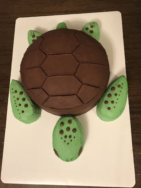 Turtle birthday cake Turtle Bday Cake, Birthday Cake Turtle Theme, Turtle Cake Decoration, Turtle Cakes Ideas, Turtle Cakes Birthday, Turtle Party Theme, Turtle Themed Cake, Turtle Cake Birthday, Turtle Shaped Cake