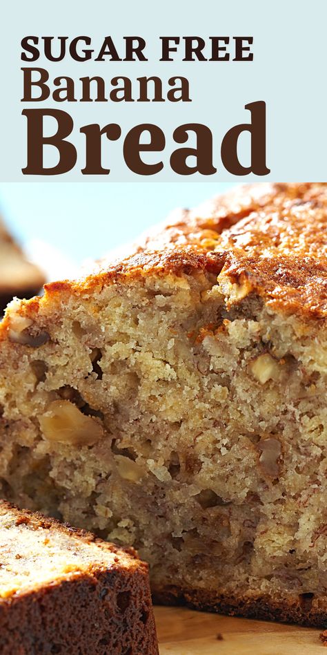 Sugar Free Bread, Sugar Free Cookie Recipes, Sugar Free Cake Recipes, Sugar Free Banana Bread, Sugar Free Desserts Easy, Low Sugar Desserts, Biscuits Diététiques, Sugar Free Baking, Sugar Free Recipes Desserts