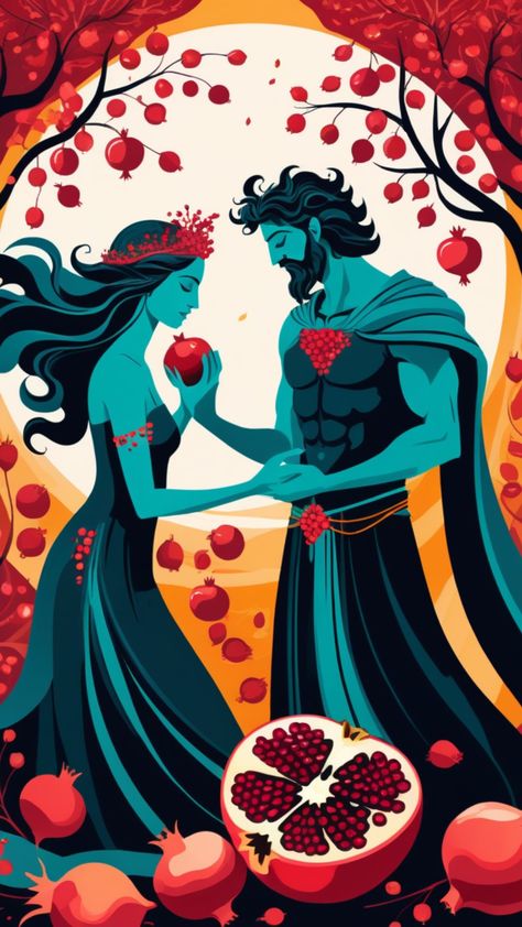 Stories | Myths | Couple | Love | Underworld | Hades | Persephone | Fantasy | A Touch Of Ruin Hades And Persephone Fanart, Hades And Persephone Art Paintings, Underworld Drawing, Hades Altar, Hades And Persephone Art, Hades Underworld, Persephone Hades, Heart Art Painting, Persephone And Hades