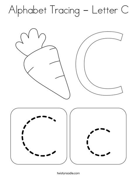 Alphabet Tracing - Letter C Coloring Page - Twisty Noodle Preschool Sheets, Community Helpers Preschool Crafts, Letter C Coloring Pages, Letter C Worksheets, Twisty Noodle, Holiday Lettering, Math Printables, Letter Activities, Handwriting Worksheets