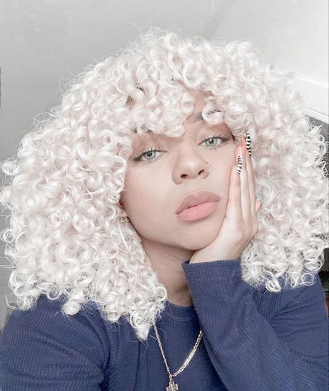 White Curly Hair, White Afro, Pelo Afro, Hair Reference, Short Curly Hair, Afro Hairstyles, Aesthetic Hair, White Hair, Hair Designs