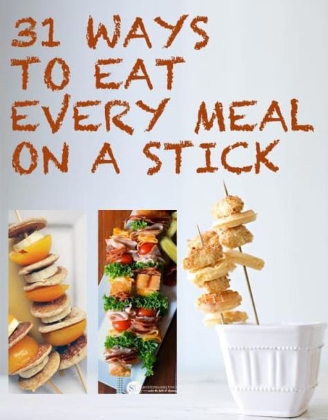 31 Foods On A Stick That Are Borderline Genius Foods On A Stick, Decorating A Wall, Pork Kebabs, Food On A Stick, Food On Sticks, Kebab Recipes, Chicken And Waffles, On A Stick, Kebabs