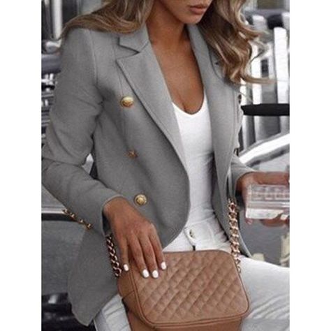 ac796a52db3f16bbdb6557d3d89d1c5adesc49868166ri Blazer Casual, Casual Blazer Women, Outwear Fashion, Elegant Blazers, Womens Suits Business, Slim Suit, Outwear Coat, Mode Casual, Blazer And Shorts