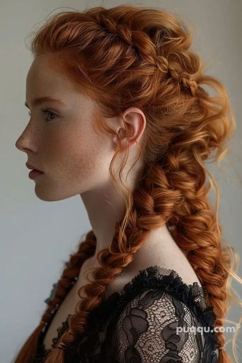 Fantasy Braids, Rembrandt Lighting, Κούρεμα Bob, Braids Ideas, Pretty Redhead, Fishtail Braid, Cool Braid Hairstyles, Coily Hair, Edgy Hair