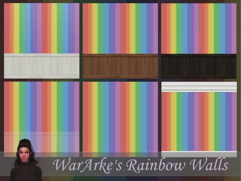 Rainbow Walls, Rainbow Clothes, Sims 1, Rainbow Wallpaper, Ts4 Cc, Animal Skin, Sims 4 Cc, Maxis Match, The Sims Resource