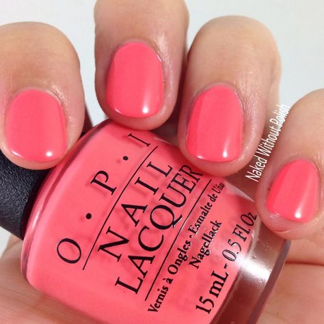 Summer Nails Sns Powder, Opi Gel Polish Colors Summer 2023, Opi Coral Nail Polish, Divorce Nails, Pink Coral Nails, Tropical Nail Colors, Opi Summer Colors, Opi California Dreaming, Opi Strawberry Margarita