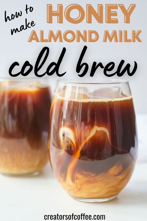 Almond Milk Coffee Recipes, Coffee With Almond Milk, Sweet Coffee Drinks, Homemade Cold Brew Coffee, Summer Coffee Drinks, Coffee Smoothie Recipes, Almond Milk Coffee, Cold Brew Coffee Recipe, Cold Brew Recipe