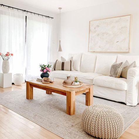 10 Best Neutral Rugs for the Living Room | Ruggable Blog White Sofa Living Room Rug, White Couch Living Room Modern, White Couch Living Room Rug, Rugs With White Sofa, White Couch With Rug, Rugs With White Couch, White Couch Rug Ideas, Rug With White Couch, Off White Couch Living Room