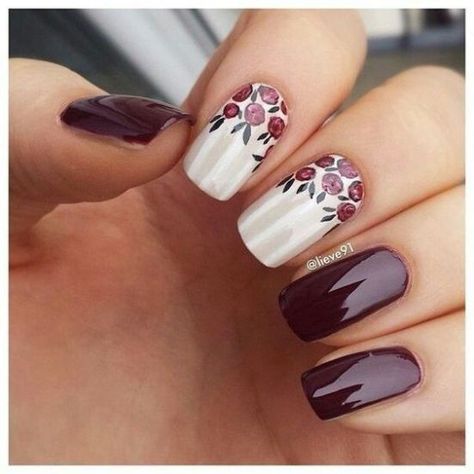 Manicure Shellac, Plum Nails, Hot Nail Designs, Unghie Nail Art, Her Nails, Shellac Nails, Nail Polish Designs, Hot Nails, Nail Art Inspiration