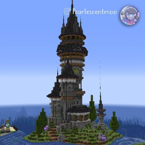 PearlescentMoon on Instagram: “1.17 Minecraft Wizard Tower! 🧙‍♂️ During earlier snapshots, this was the first build I had created with the 1.17 blocks supplied at the…” Tower Concept Art, Minecraft Wizard Tower, Minecraft Wizard, Mage Tower, Tower Concept, Tower Minecraft, Fantasy Minecraft, Wizard Tower, Minecraft Medieval