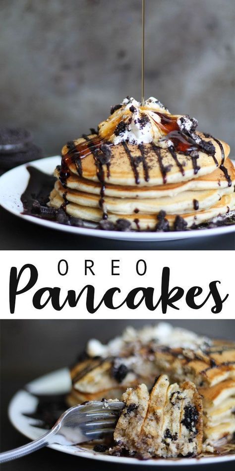 Pancakes Chocolate Chip, Oreo Pancakes, Pancakes Chocolate, Fun Pancakes, Pancakes For Dinner, Pancakes Pancakes, Kids Breakfast, Chocolate Pancakes, Baking Inspiration