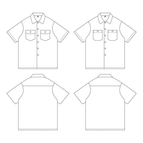 Technical Drawing Shirt Men, Vector Mockup Clothes, Mock Ups Free Templates, Blank Clothing Template, Clothing Templates Design, Clothing Mockup Templates, Workshirt Design, Mockup Kemeja, Clothes Mockup