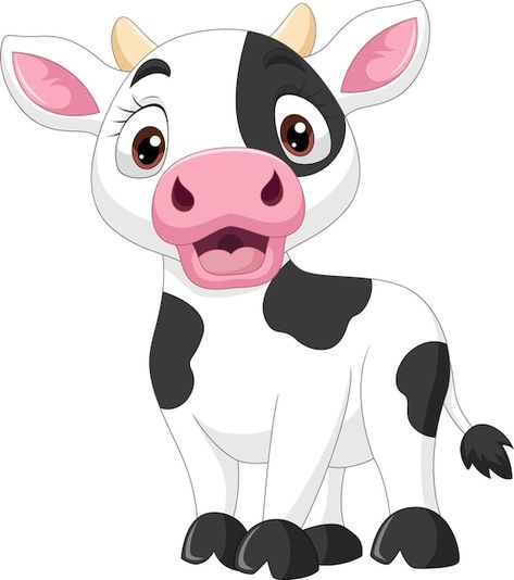 Cute baby cow cartoon on white backgroun... | Premium Vector #Freepik #vector #mono #funny-cow #happy-cow #baby-cow Cow Cartoon, Cute Panda Cartoon, Deer Cartoon, Cow Vector, Cow Pose, Cow Clipart, Happy Cow, Wild Animals Pictures