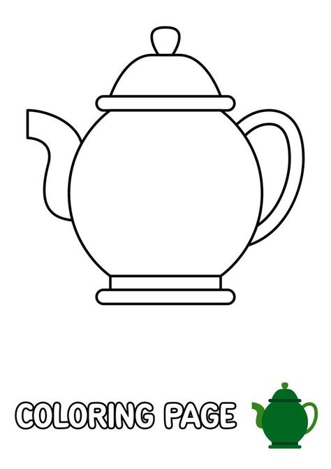 Coloring page with Tea Pot for kids Vector Animation, Pre K Activities, Tea Pot, Drawing For Kids, Coloring Sheets, Coloring Page, Tea Pots, Coloring Pages, Clip Art