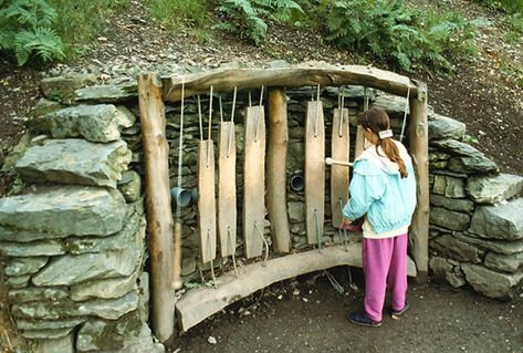 This is really neat! Sensory Trail, Forest Sculpture, Forest Playground, Forest Playground Design, Nature Inspired Playground, Nature Scape Playground, Kids Outdoor Spaces, Wilderness Playground, Interactive Children’s Garden