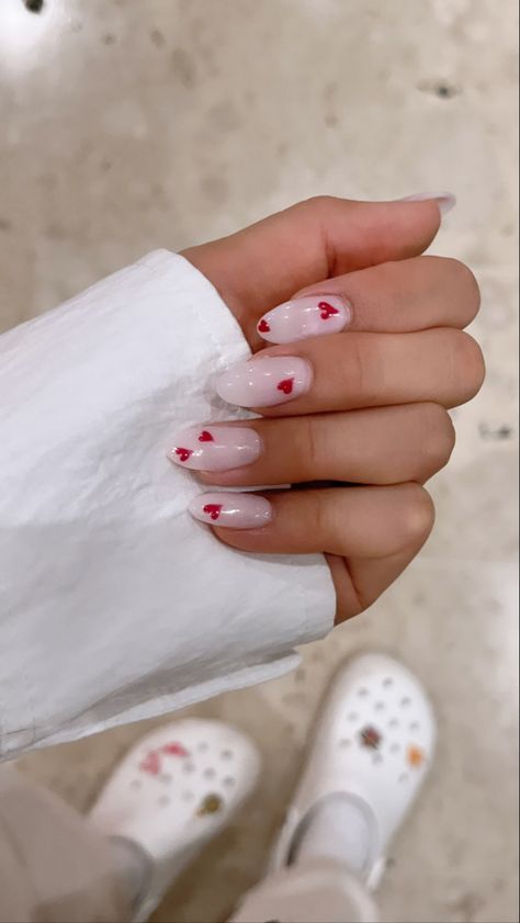 Heart printed ❣️❣️ Heart Print Nails, Vday Nails, Print Nails, Heart Print, Nails, Quick Saves