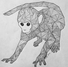 geometric monkey - Google Search Geometric Monkey, Kingston Tattoo, Line Art Doodles, Gorilla Illustration, Monkey Tattoo, Monkey Drawing, Geometric Line Art, Monkey Tattoos, 38 Super